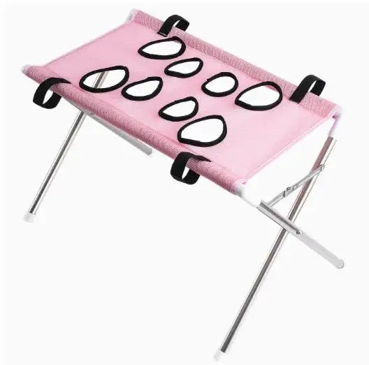 Foldable Pet Grooming Table Adjustable Dog Cat Hair Brushing Bath Stand Multi-Hole Non-Slip Portable Grooming Platform